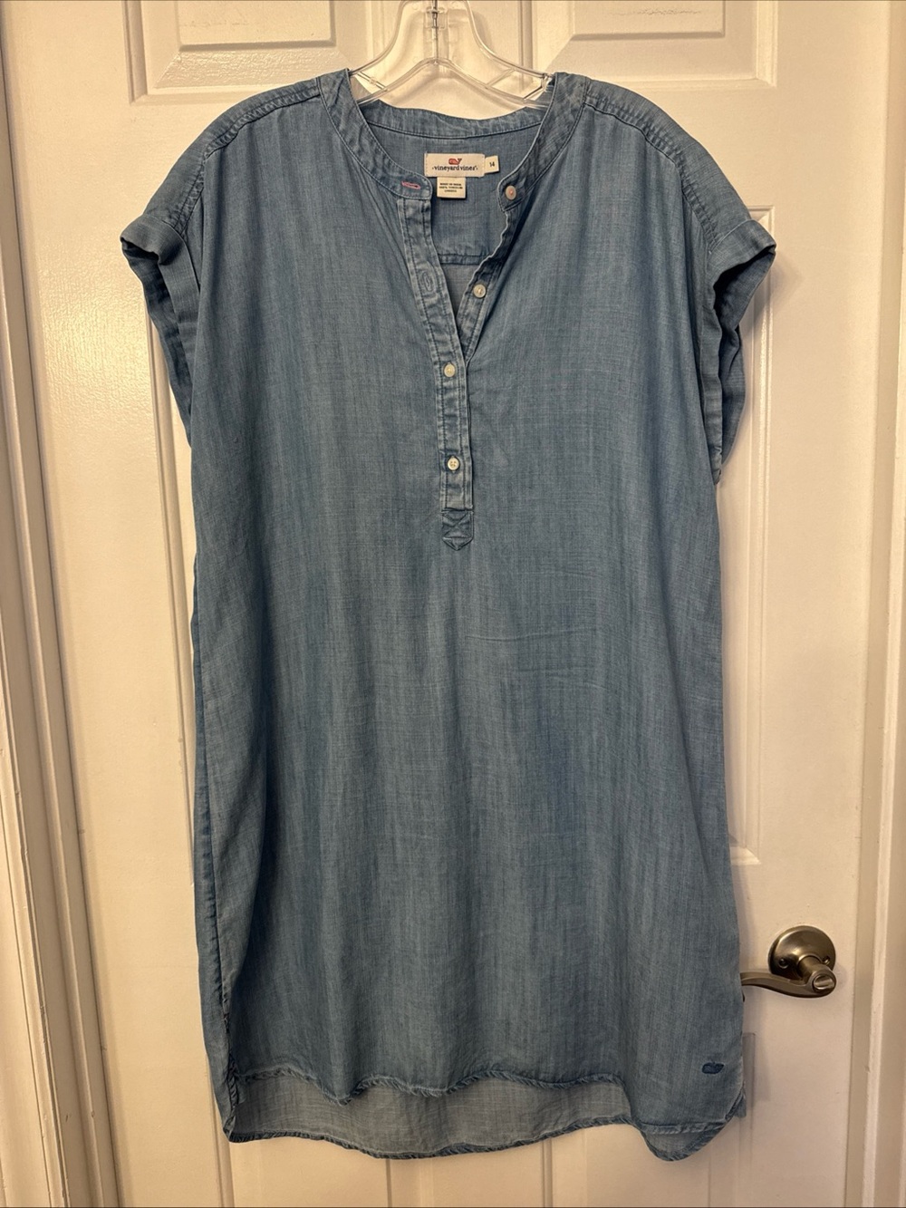 Vineyard Vines Women's Chambray Margo Shirt Dress Size 14 Lyocell Preppy Coastal